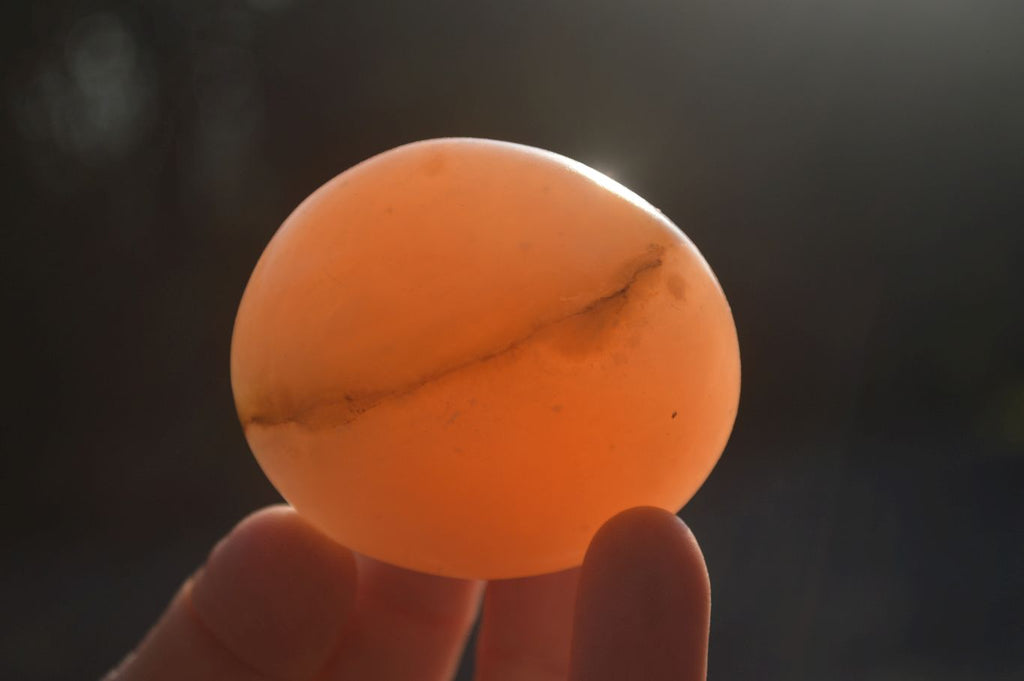 Polished Orange Twist Calcite Galets / Palm Stones x 12 From Maevantanana, Madagascar - Toprock Gemstones and Minerals 