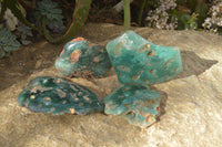 Polished On One Side Emerald Mtorolite Plates x 4 From Mutorashanga, Zimbabwe - Toprock Gemstones and Minerals 