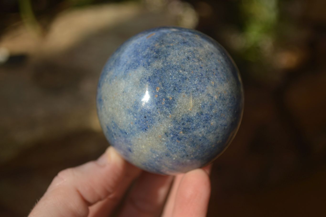 Polished Blue Lazulite Spheres  x 6 From Madagascar - Toprock Gemstones and Minerals 