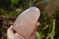 Polished Pink Rose Quartz Standing Free Forms x 2 From Ambatondrazaka, Madagascar - TopRock