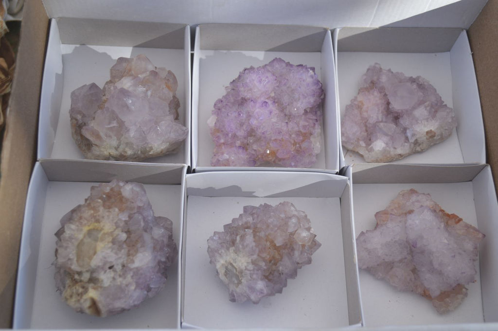 Natural Spirit Amethyst Quartz Clusters x 6 From Boekenhouthoek, South Africa - Toprock Gemstones and Minerals 