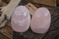 Polished Pink Rose Quartz Standing Free Forms x 3 From Antsirabe, Madagascar - Toprock Gemstones and Minerals 