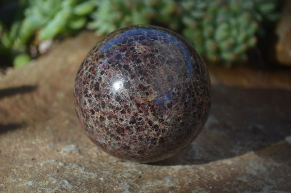 Polished Red Pyrope Garnet Matrix Spheres  x 2 From Madagascar - Toprock Gemstones and Minerals 