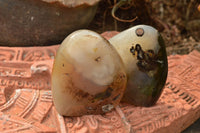 Polished Dendritic Agate Standing Free Forms  x 4 From Moralambo, Madagascar - TopRock