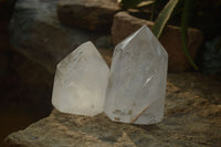 Polished Clear Quartz Crystal Points x 2 From Madagascar - Toprock Gemstones and Minerals 