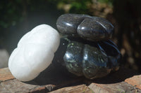 Polished Mixed Stone Pumpkin Carvings  x 3 From Zimbabwe - Toprock Gemstones and Minerals 