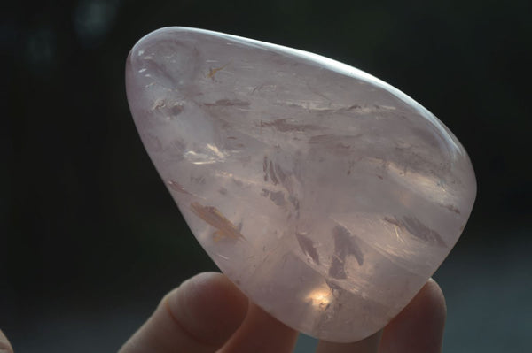 Polished Pink Rose Quartz Standing Free Forms  x 4 From Madagascar - Toprock Gemstones and Minerals 