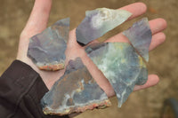 Polished Semi Translucent Watermelon Fluorite Slices x 5 From Uis, Namibia - TopRock
