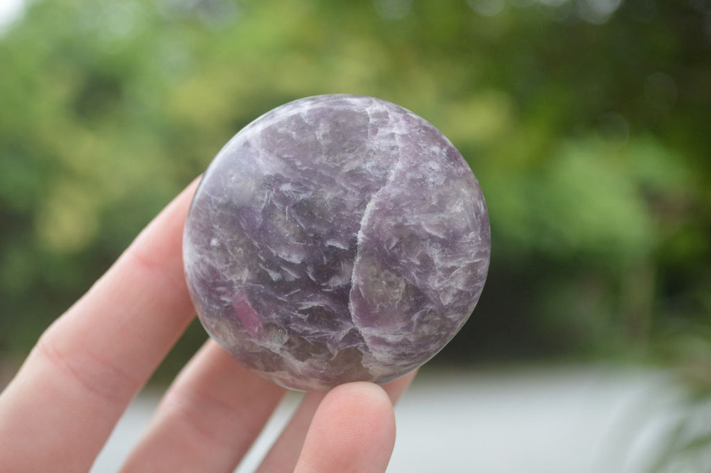 Polished Purple Lepidolite With Pink Tourmaline Points  x 12 From Madagascar - TopRock
