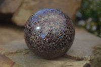 Polished Red Pyrope Garnet Matrix Spheres  x 2 From Madagascar - Toprock Gemstones and Minerals 