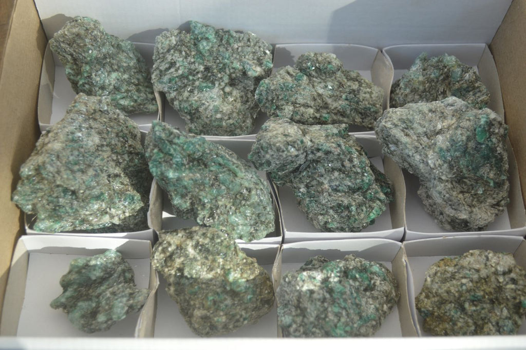 Natural Rare Emerald Mica In Matrix Cobbed Specimens x 12 From Mutoko, Zimbabwe - Toprock Gemstones and Minerals 