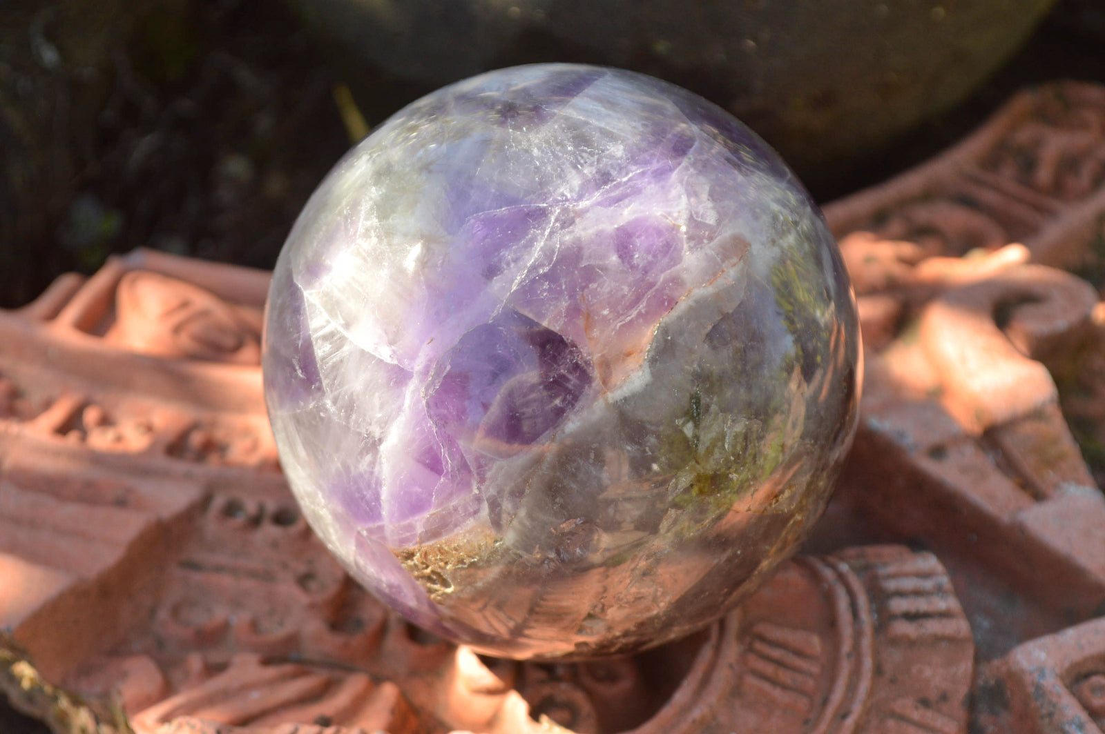 Polished Dream Flower Amethyst Sphere x 1 From Madagascar - TopRock