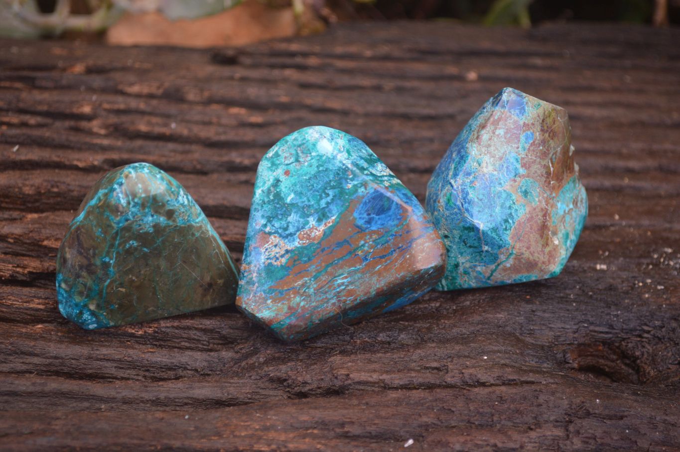 Polished Blue Shattuckite Free Forms  x 6 From Kaokoveld, Namibia - Toprock Gemstones and Minerals 