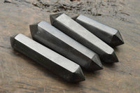 Polished Double Terminated Black Basalt Points  x 4 From Madagascar - TopRock