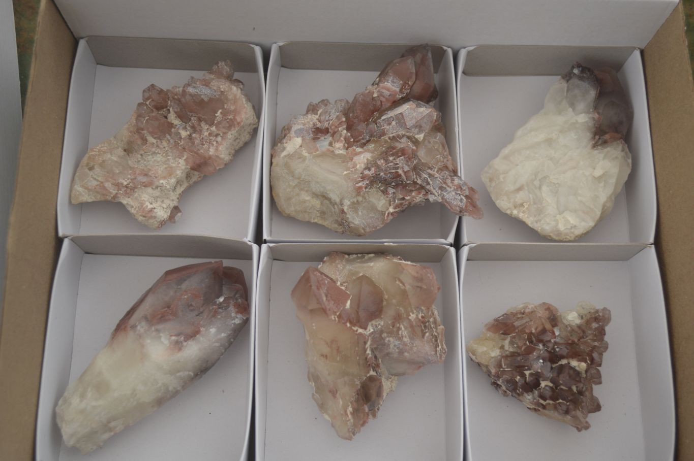 Natural Red Hematoid Phantom Quartz Crystals & Clusters  x 6 From Karoi, Zimbabwe - Toprock Gemstones and Minerals 