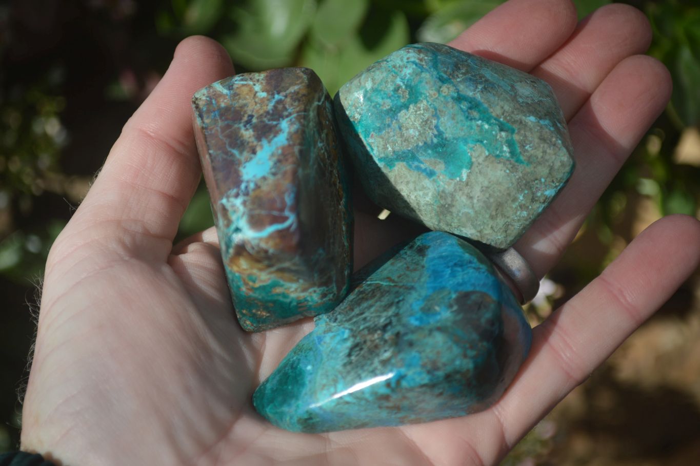 Polished Blue Shattuckite Free Forms  x 6 From Kaokoveld, Namibia - Toprock Gemstones and Minerals 