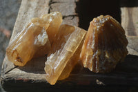 Natural Honey Aragonite Etched & Cobbed Pieces  x 12 From Namibia - Toprock Gemstones and Minerals 