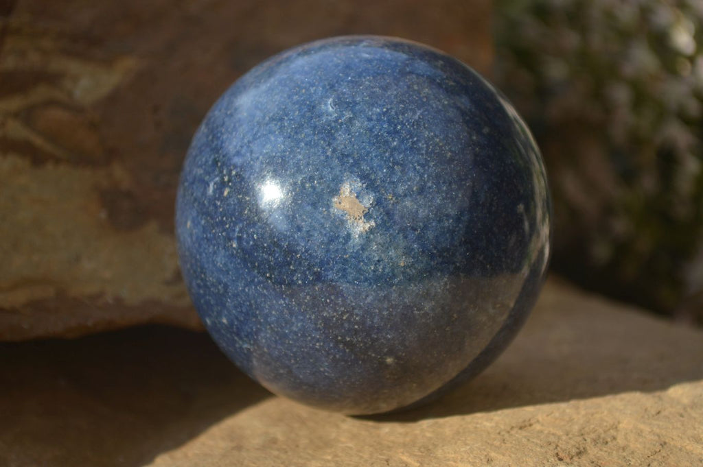 Polished Blue Lazulite Spheres  x 6 From Madagascar - Toprock Gemstones and Minerals 