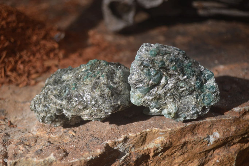 Natural Rare Emerald Mica In Matrix Cobbed Specimens x 12 From Mutoko, Zimbabwe - Toprock Gemstones and Minerals 