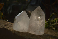 Polished Clear Quartz Crystal Points x 2 From Madagascar - Toprock Gemstones and Minerals 