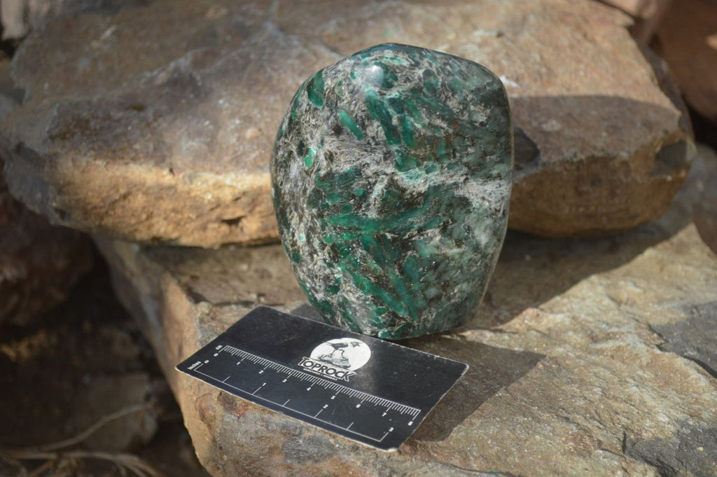 Polished Rare Emerald Mica In Matrix Standing Free Forms x 1 From Mutoko, Zimbabwe - Toprock Gemstones and Minerals 
