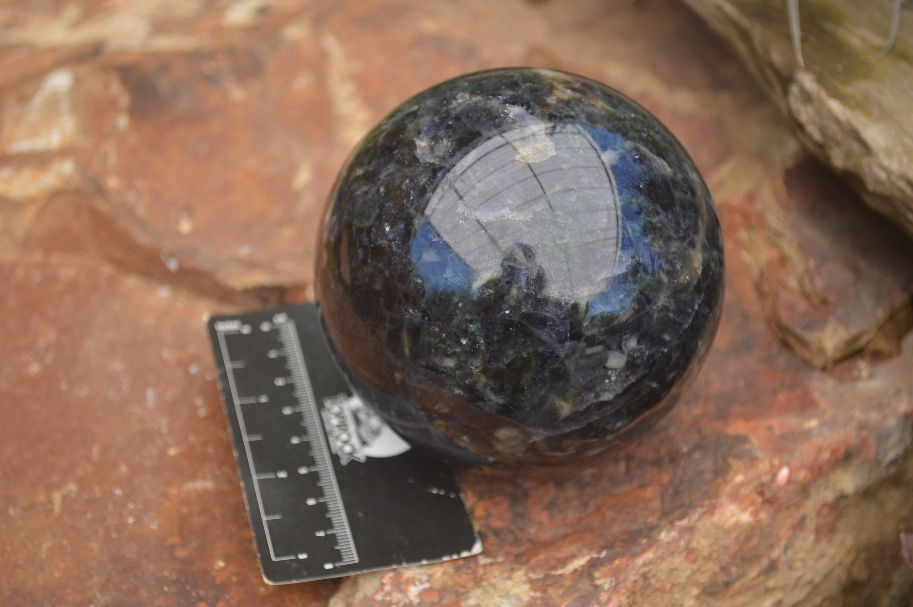 Polished Blue Iolite / Water Sapphire Sphere x 1 From Madagascar - TopRock
