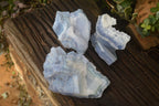 Natural Etched Blue Chalcedony Specimens  x 3 From Nsanje, Malawi - Toprock Gemstones and Minerals 