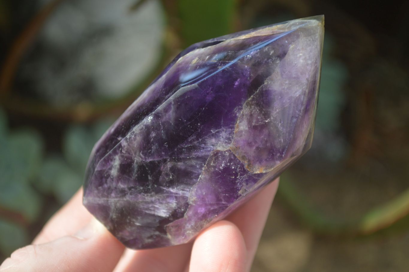 Polished Dark Purple Amethyst Points x 6 From Zambia - Toprock Gemstones and Minerals 