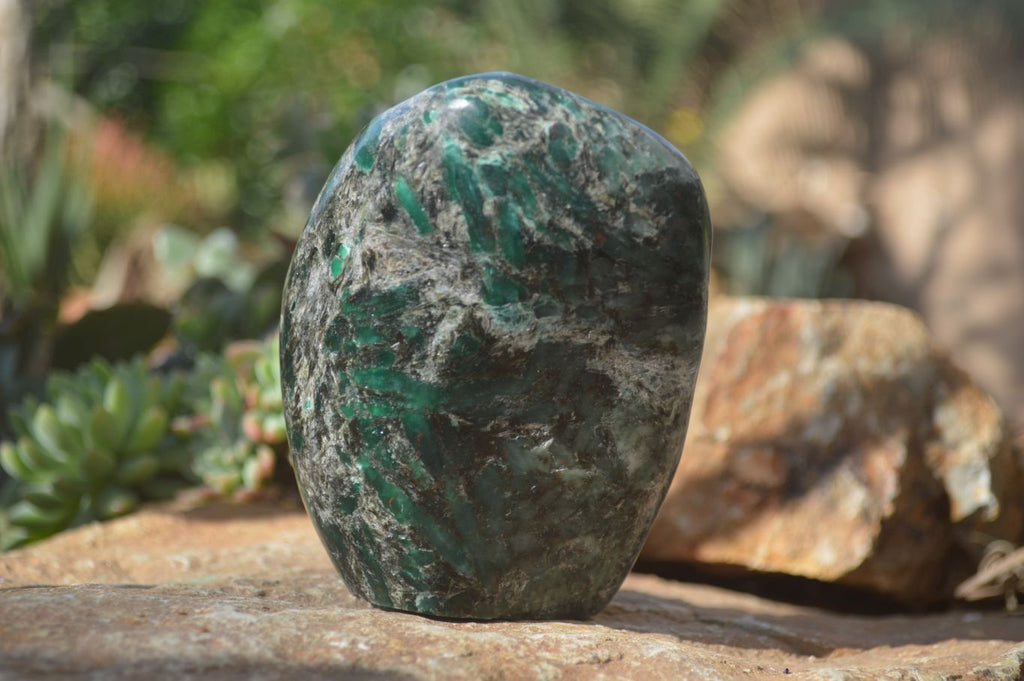 Polished Rare Emerald Mica In Matrix Standing Free Forms x 1 From Mutoko, Zimbabwe - Toprock Gemstones and Minerals 