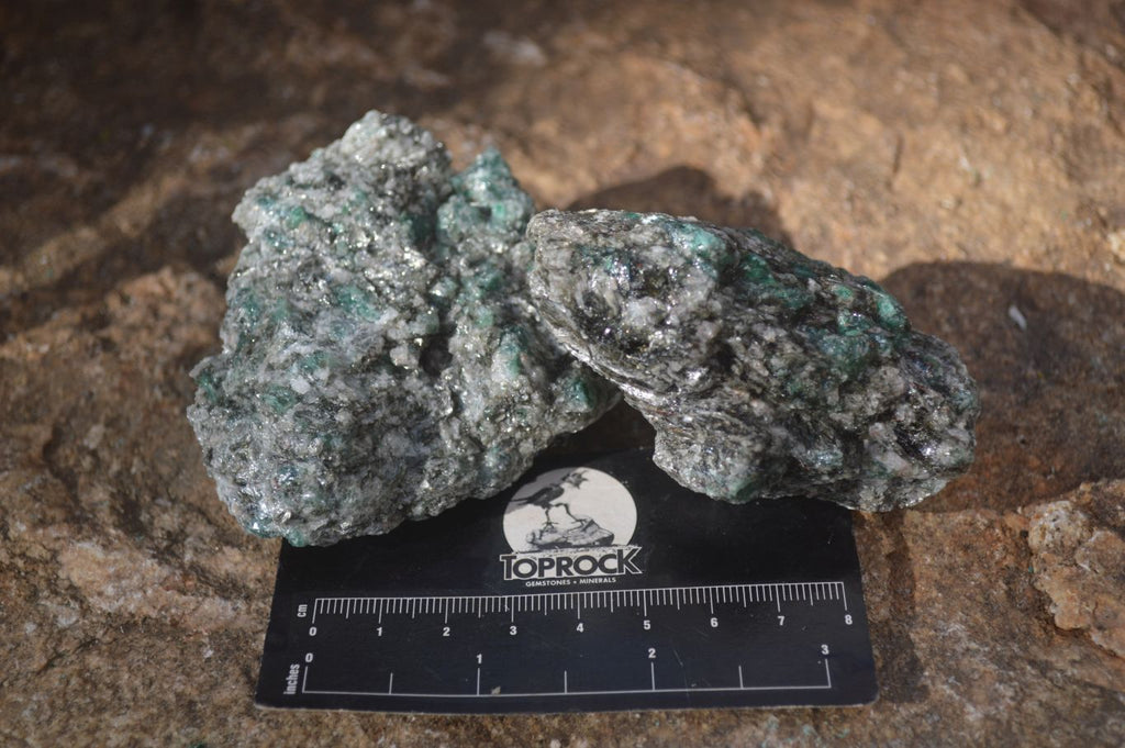 Natural Rare Emerald Mica In Matrix Cobbed Specimens x 12 From Mutoko, Zimbabwe - Toprock Gemstones and Minerals 