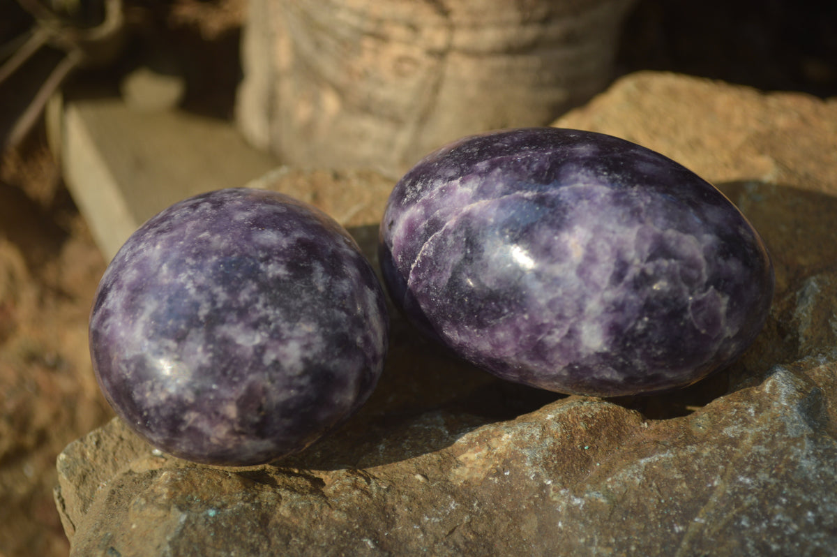 Polished Purple Lepidolite Palm Stones  x 12 From Zimbabwe - Toprock Gemstones and Minerals 