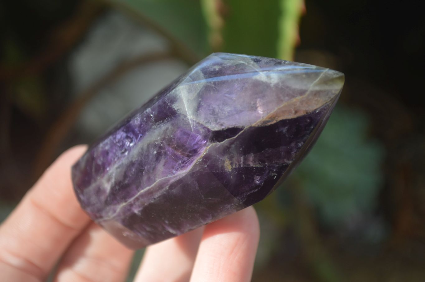Polished Dark Purple Amethyst Points x 6 From Zambia - Toprock Gemstones and Minerals 