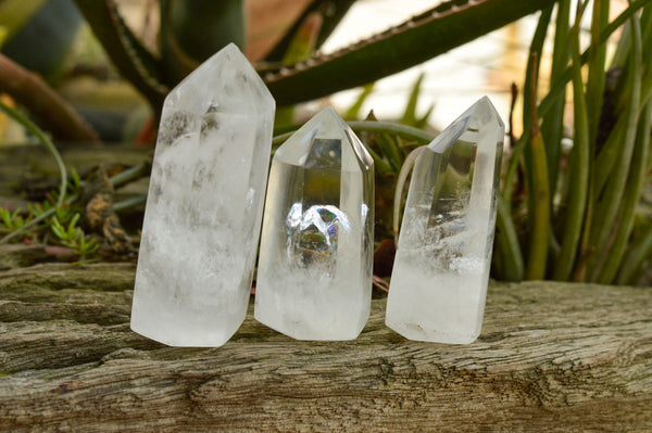 Polished Clear Quartz Crystal Points  x 12 From Madagascar - TopRock