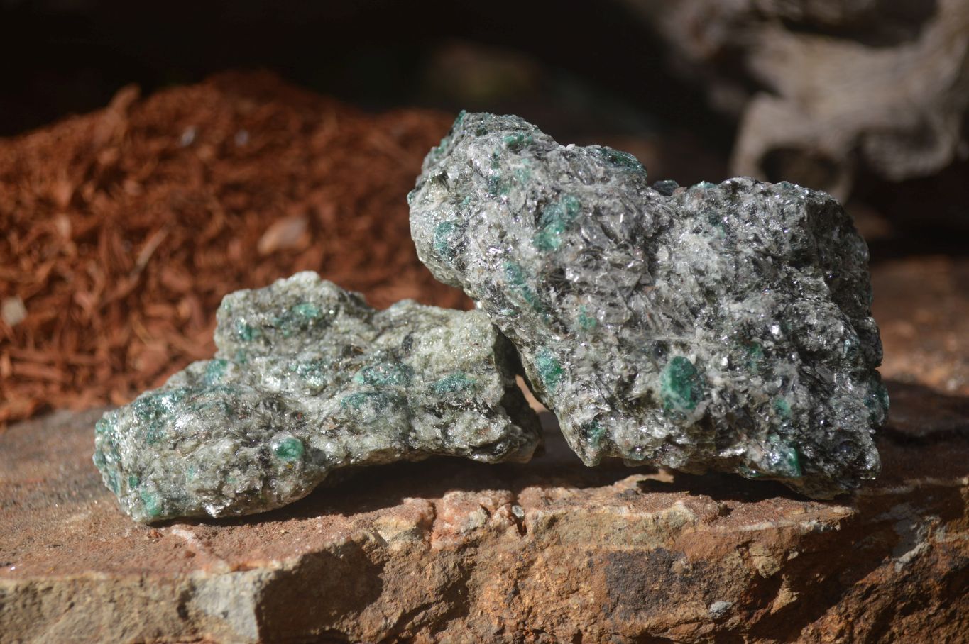 Natural Rare Emerald Mica In Matrix Cobbed Specimens x 12 From Mutoko, Zimbabwe - Toprock Gemstones and Minerals 