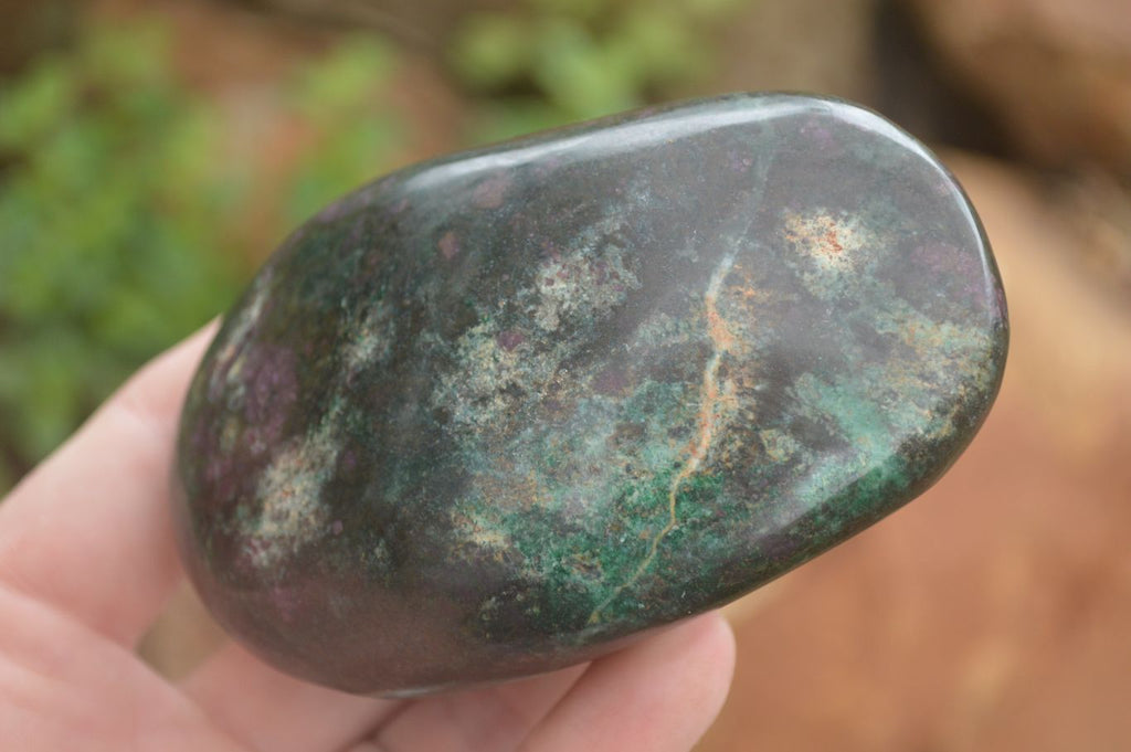 Polished Fluorescent Ruby Corundum In Chrome Verdite Free Forms x 4 From Zimbabwe - TopRock