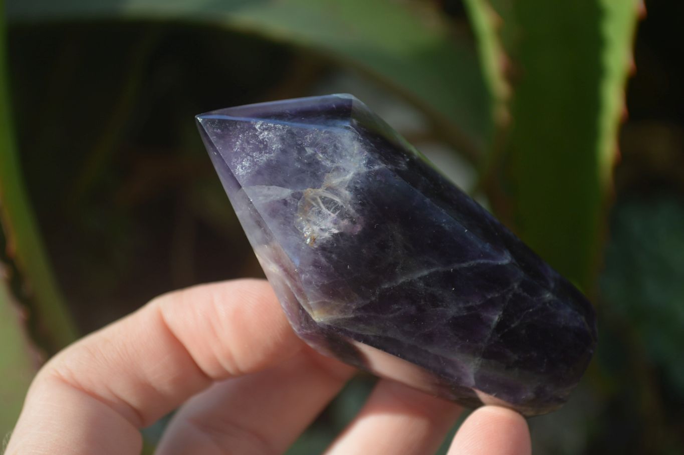 Polished Dark Purple Amethyst Points x 6 From Zambia - Toprock Gemstones and Minerals 
