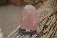 Polished Pink Rose Quartz Standing Free Forms x 2 From Ambatondrazaka, Madagascar - TopRock