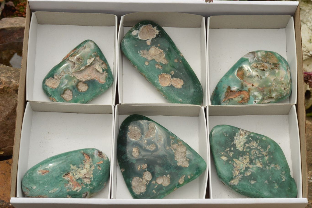 Polished Large Green Mtorolite / Chrome Chrysoprase Free Forms  x 6 From Mutorashanga, Zimbabwe - TopRock