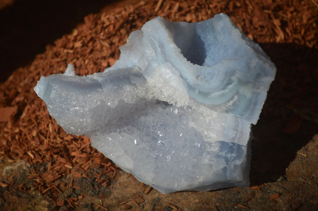 Natural Etched Blue Chalcedony Specimens  x 3 From Nsanje, Malawi - Toprock Gemstones and Minerals 