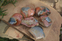 Polished One Side Polished Polychrome Jasper Nodules  x 6 From Mahajanga, Madagascar - Toprock Gemstones and Minerals 