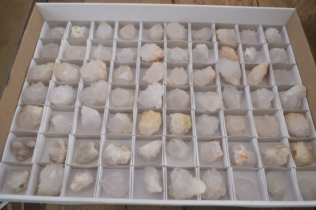 Natural White Cactus Flower Spirit Quartz Specimens x 70 From Boekenhouthoek, South Africa - Toprock Gemstones and Minerals 