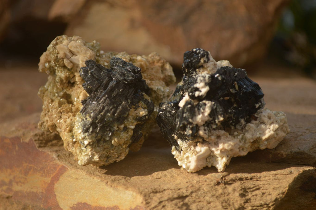 Natural Schorl Black Tourmaline In Vermiculite Mica Specimens x 24 From Erongo, Namibia - Toprock Gemstones and Minerals 