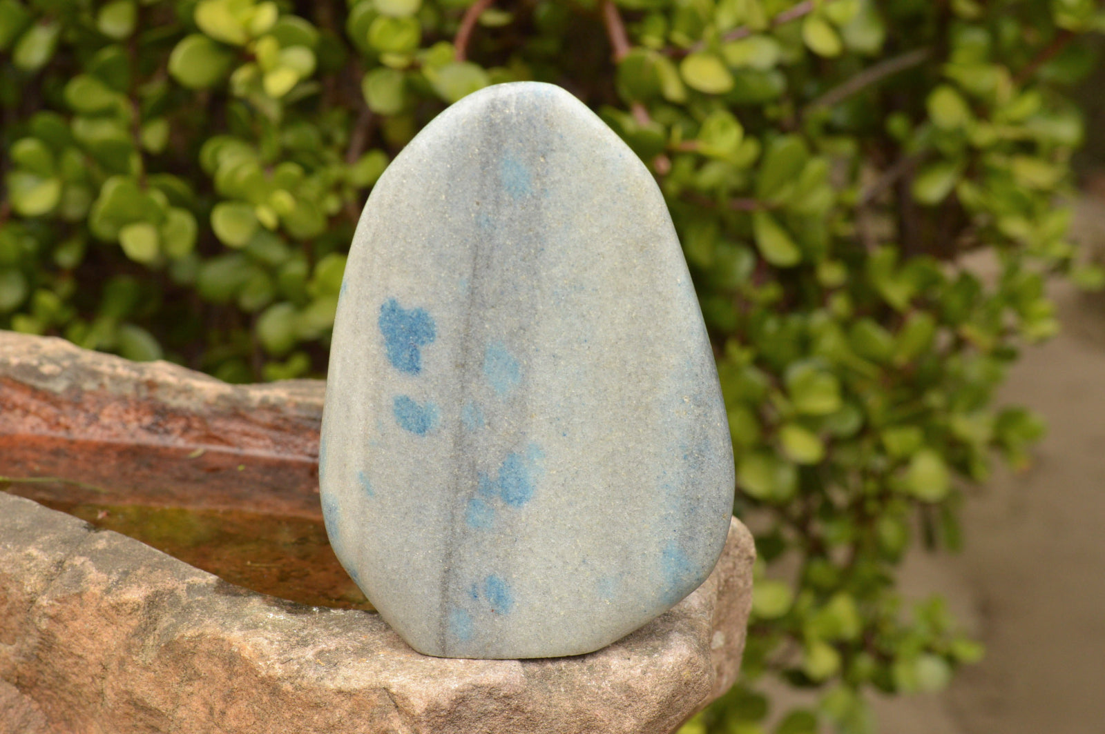 Polished Blue Spotted Spinel Quartz Standing Free Form & Point  x 2 From Madagascar - TopRock