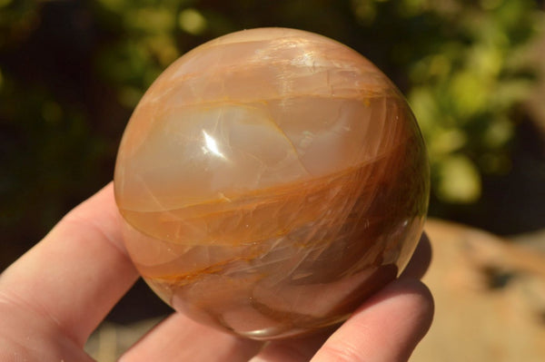 Polished Gorgeous Peach / Salmon Moonstone Spheres x 4 From Madagascar - TopRock