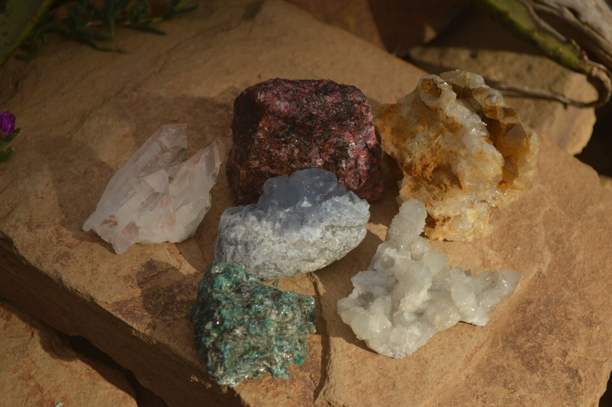 Natural Mixed Selection Of Minerals & Crystals  x 6 From Southern Africa - Toprock Gemstones and Minerals 