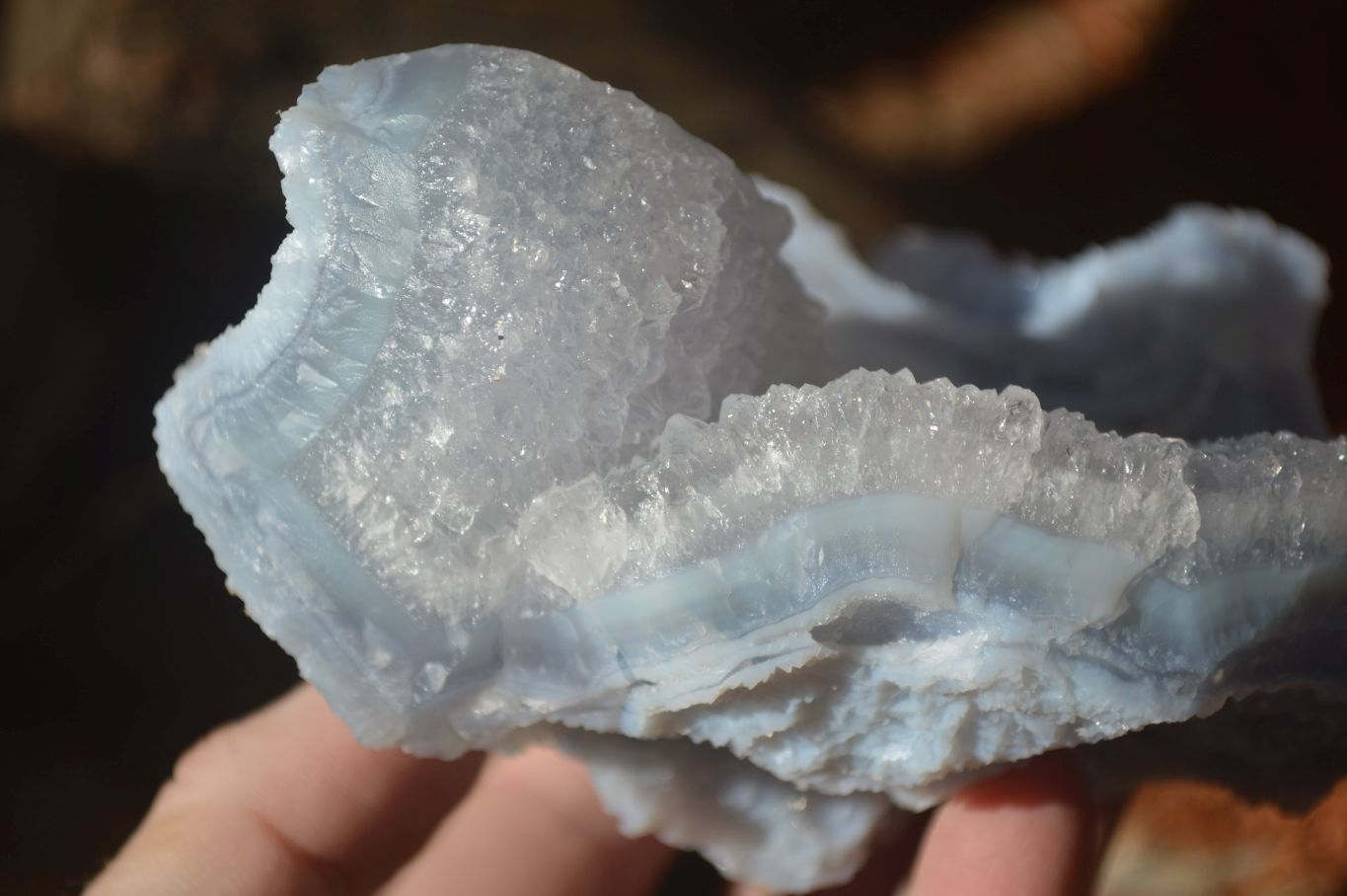 Natural Etched Blue Chalcedony Specimens  x 3 From Nsanje, Malawi - Toprock Gemstones and Minerals 