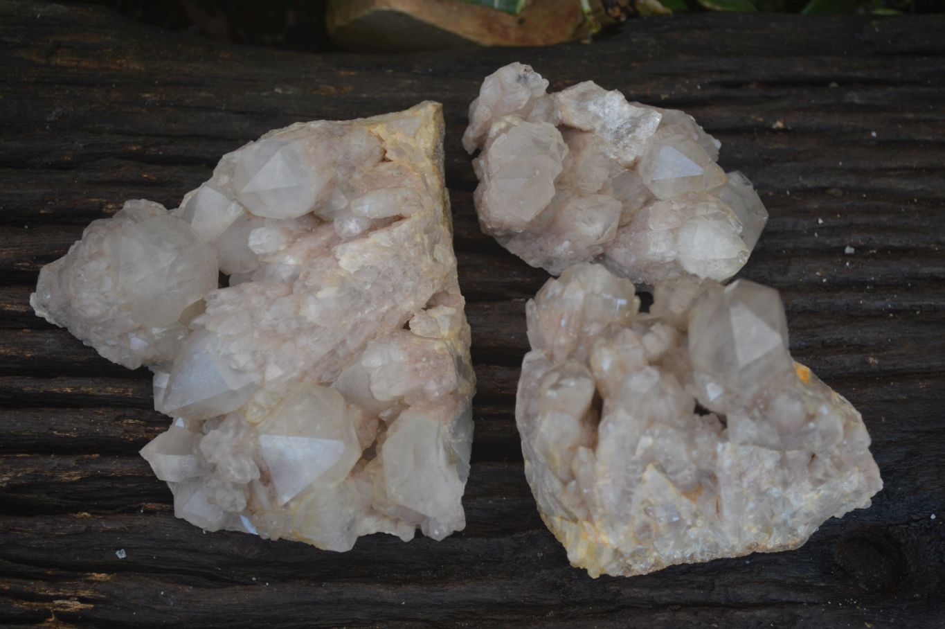 Natural Smokey Quartz Clusters  x 3 From Luena, Congo - Toprock Gemstones and Minerals 