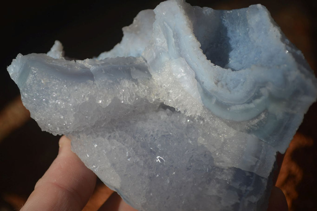 Natural Etched Blue Chalcedony Specimens  x 3 From Nsanje, Malawi - Toprock Gemstones and Minerals 