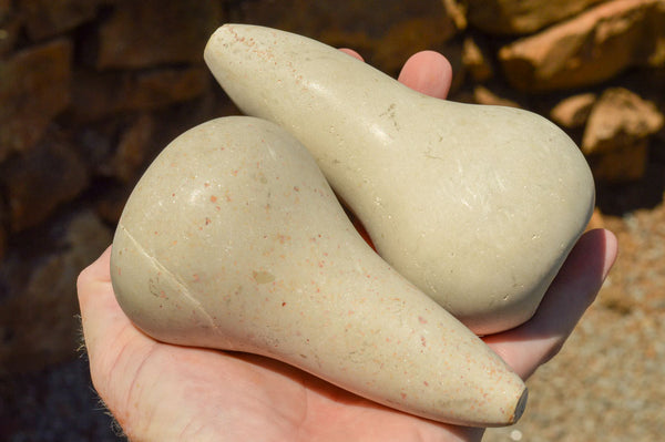 Polished Butternut Carvings  x 3 From Zimbabwe - TopRock