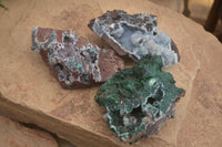 Natural Rare Ball Malachite On Drusy Quartz & Dolomite Specimens x 3 From Kambove, Congo - Toprock Gemstones and Minerals 